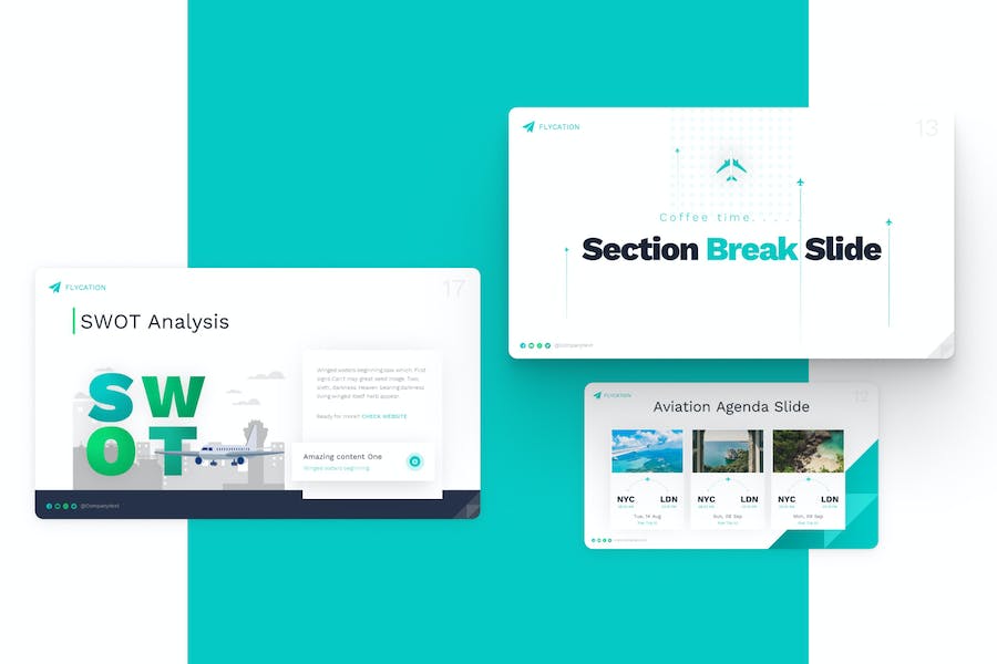 飞行度假旅游keynote模板 - 顶尖PPT