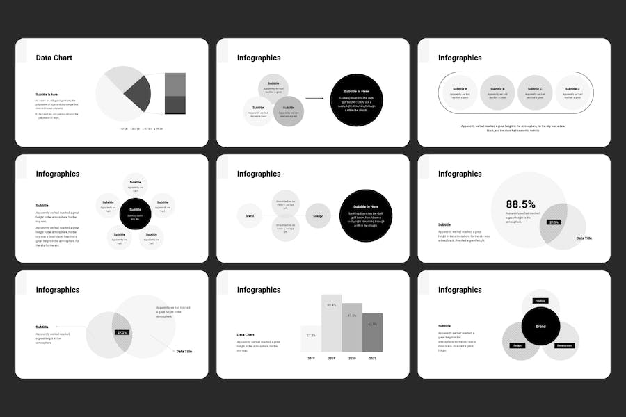 黑白灰配色年度报告keynote模板 - 顶尖PPT