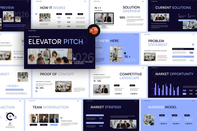 电梯产品融资创业演讲PPT模板 - 顶尖PPT