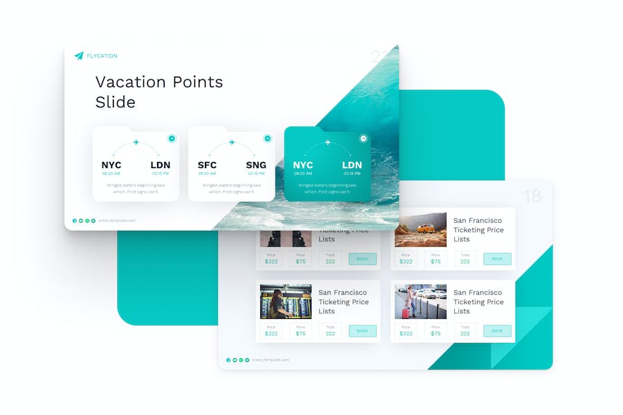 飞行度假旅游keynote模板 - 顶尖PPT