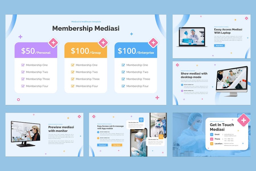 医疗保健讲述展示诊疗服务管理Keynote模板 - 顶尖PPT