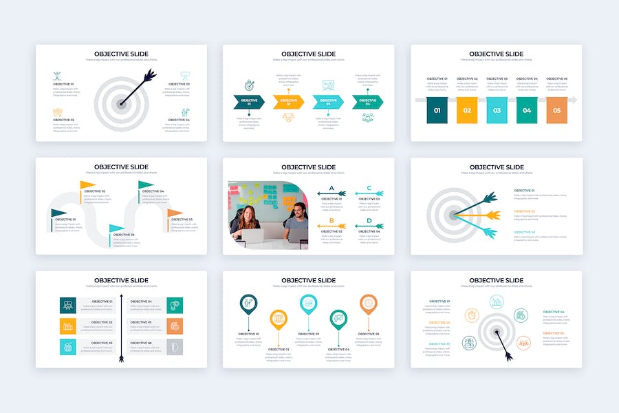 商业目标规划方案信息图形Keynote模板 - 顶尖PPT