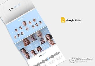 30页5种配色集团人员架构Google slides模板 - 顶尖PPT