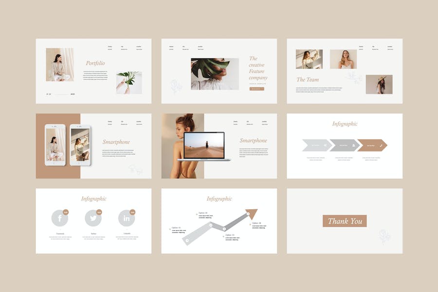 极简风格女性主题PPT模板 - 顶尖PPT