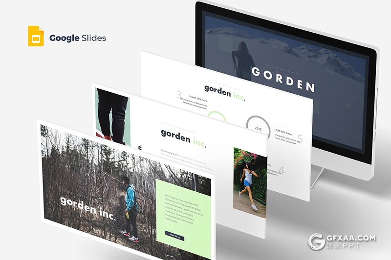 30页5种配色晨练户外运动Google slides模板 - 顶尖PPT