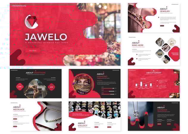 女性视频首饰产品展示keynote模板 - 顶尖PPT