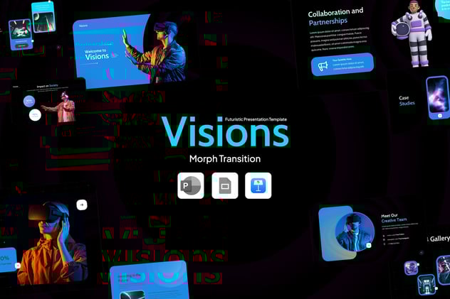 黑色系主题VR科技主题keynote模板 - 顶尖PPT