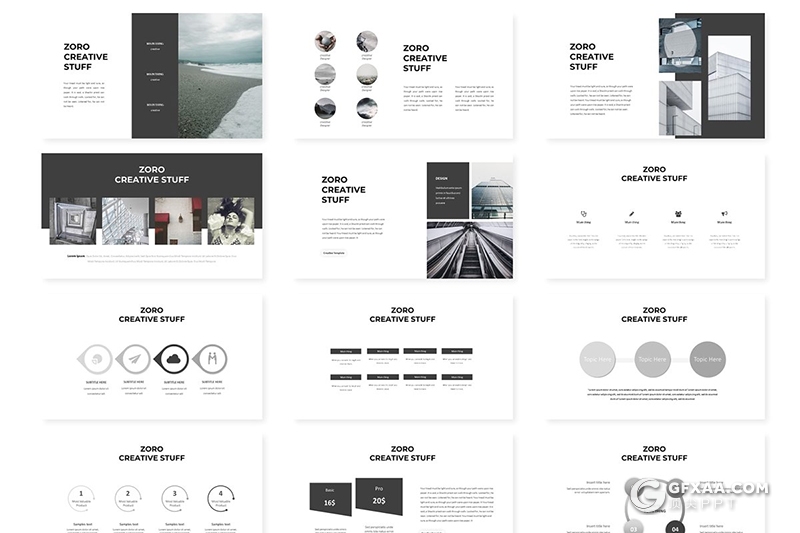 30页5种配色商务总结汇报Google slides模板 - 顶尖PPT