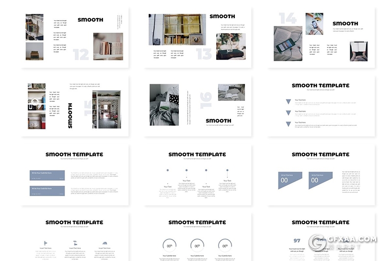 30页5种配色欧美简约大气ppt模板 - 顶尖PPT