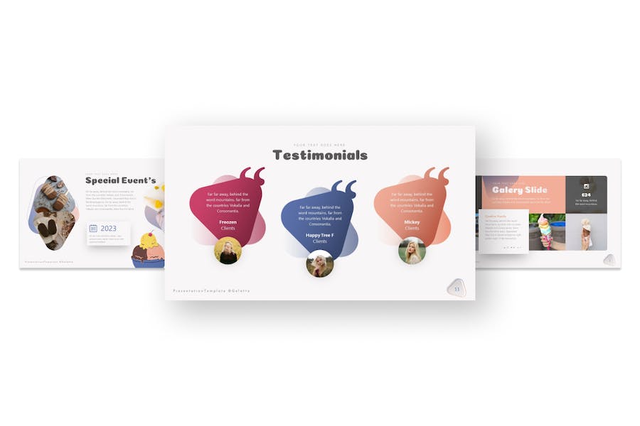 创意冰淇淋甜品宣传展示PPT模板 - 顶尖PPT