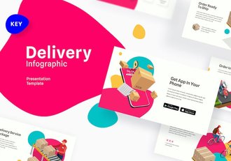 物流配送流程信息图表Keynote模板 - 顶尖PPT