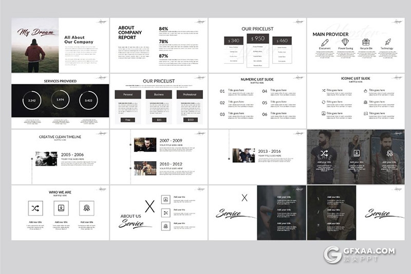 115页黑色摄影艺术图片展示keynote模板 - 顶尖PPT