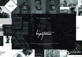 120页黑色风格摄影艺术图片展示keynote模板 - 顶尖PPT