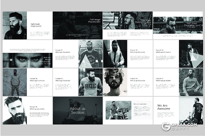 120页黑色风格摄影艺术图片展示keynote模板 - 顶尖PPT