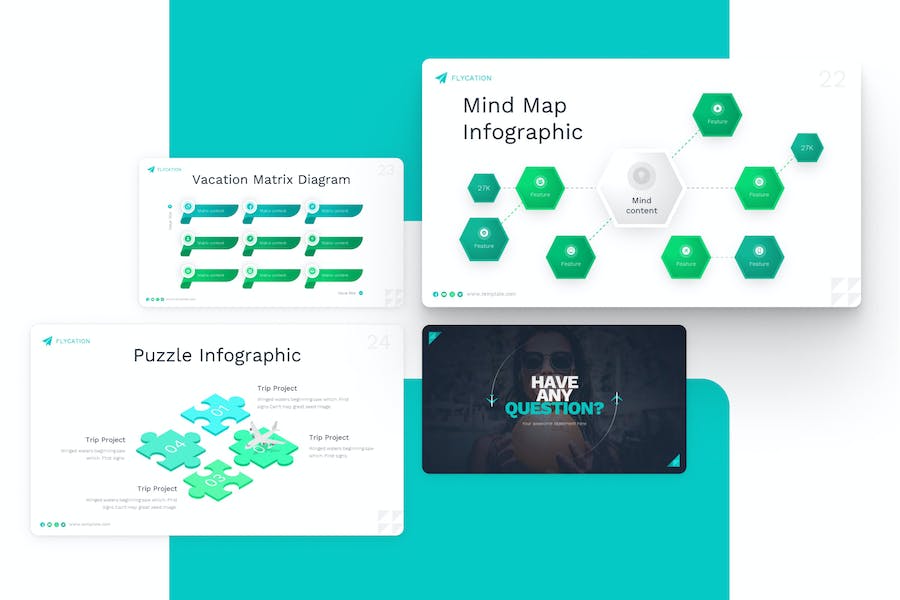 飞行度假旅游keynote模板 - 顶尖PPT