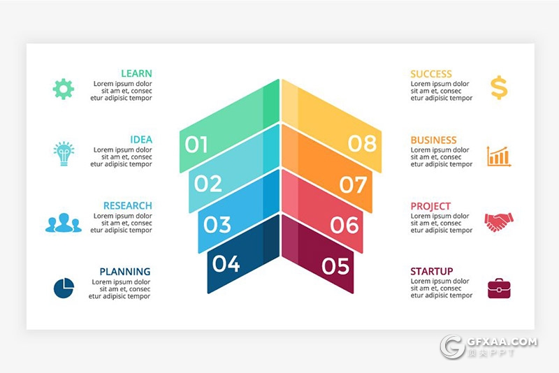 9款矢量创意彩色图形素材 7种格式(PPT, PPTX, KEY, PSD, EPS, AI, JPEG) - 顶尖PPT