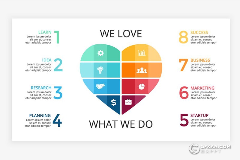 9款矢量创意彩色图形素材 7种格式(PPT, PPTX, KEY, PSD, EPS, AI, JPEG) - 顶尖PPT