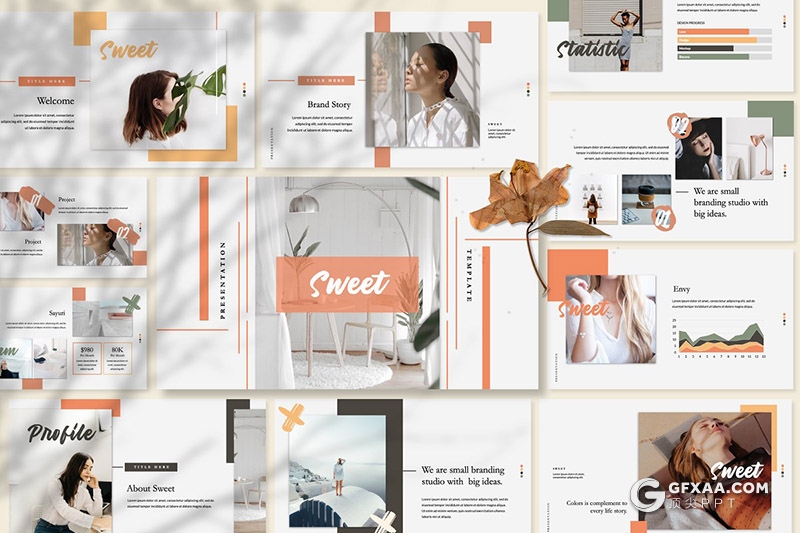 54页文艺唯美风格Google slides模板 - 顶尖PPT