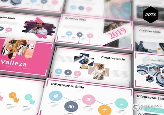 30页5种配色欧美创意ppt模板 - 顶尖PPT