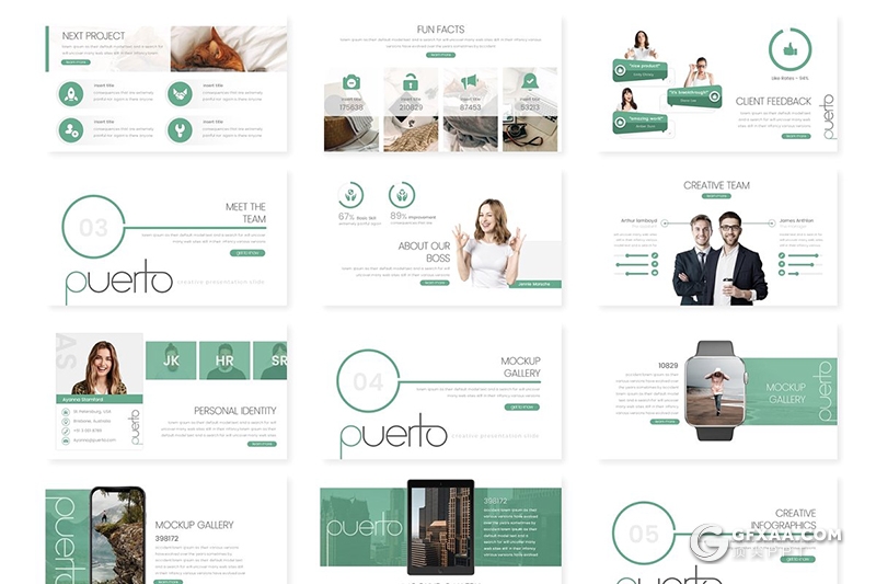 30页5种配色商务演讲通用keynote模板 - 顶尖PPT