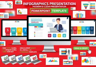 卡通商务插画要点图形国家地图PPT模板 - 顶尖PPT