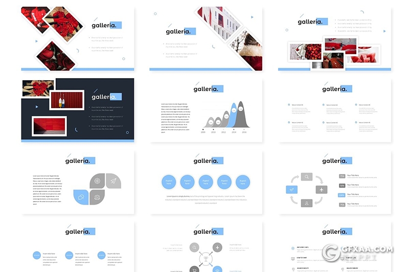 30页5种配色 团队照片展示商务通用ppt模板 - 顶尖PPT