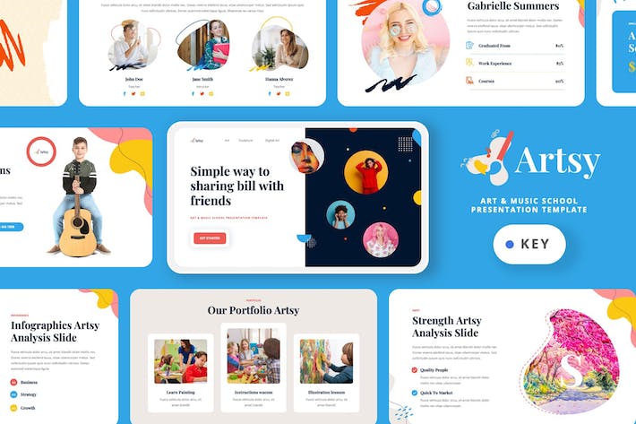 启蒙教育音乐艺术学校keynote模板 - 顶尖PPT