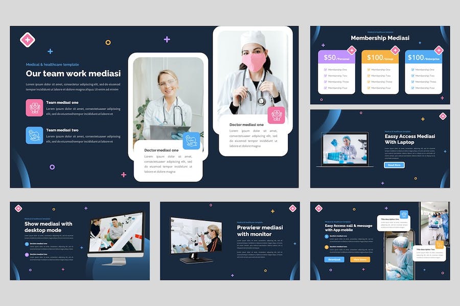 医疗保健讲述展示诊疗服务管理Keynote模板 - 顶尖PPT