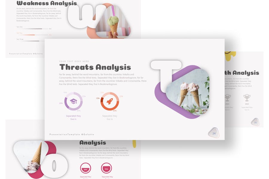 创意冰淇淋甜品宣传展示PPT模板 - 顶尖PPT