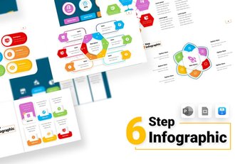 6个步骤流程信息图形模板展示Keynote模板 - 顶尖PPT