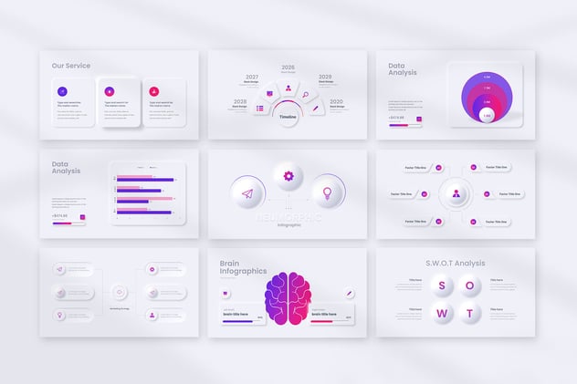 新拟态设计风格商务通用PPT模板 - 顶尖PPT