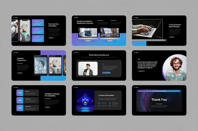 AI人工智能机器人PPT模板 - 顶尖PPT