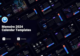 2024新年工作规划工作日期记录2024年日历keynote模板 - 顶尖PPT