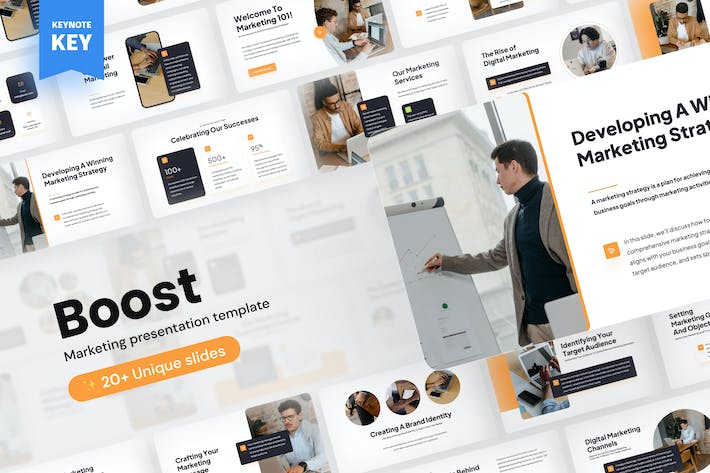 营销推广策略增长方案Keynote模板 - 顶尖PPT