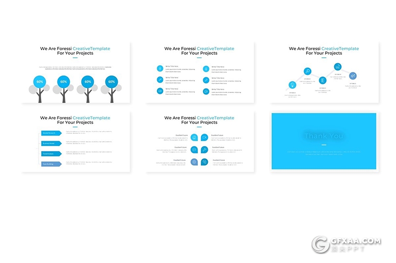 30页5种配色 欧美商务风格Google slides模板 - 顶尖PPT