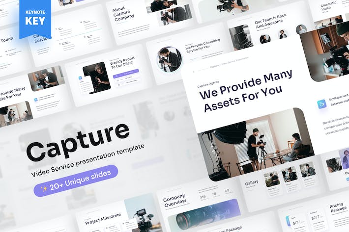 视频制作拍摄服务方案讲座Keynote模板 - 顶尖PPT