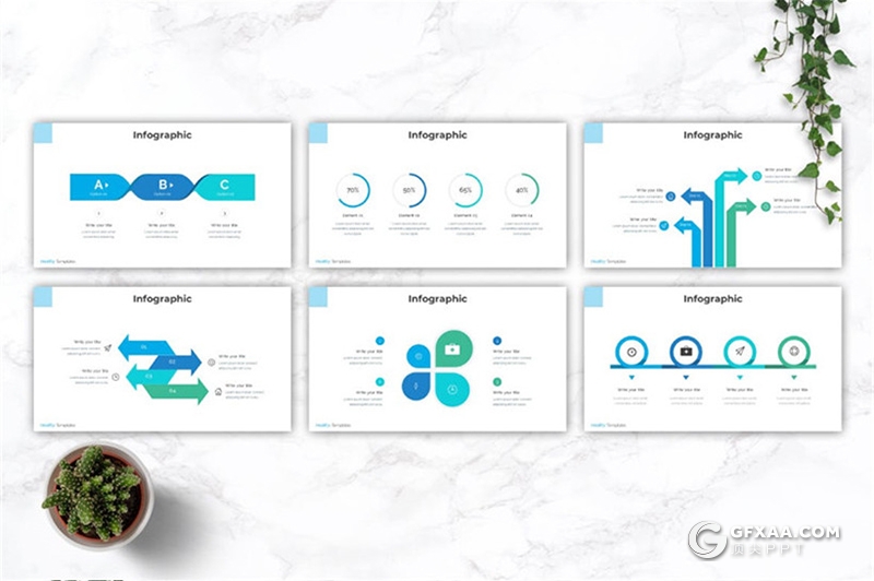 30页5种配色医疗健康行业ppt模板 - 顶尖PPT