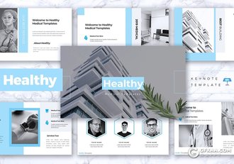 30页5种配色医疗健康行业keynote模板 - 顶尖PPT