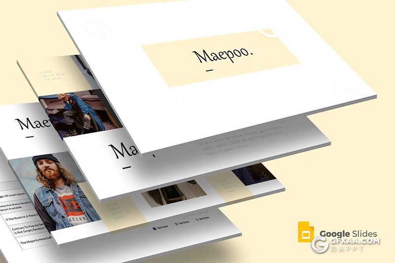 30页简约文艺风格Google slides模板 5种主题配色 - 顶尖PPT