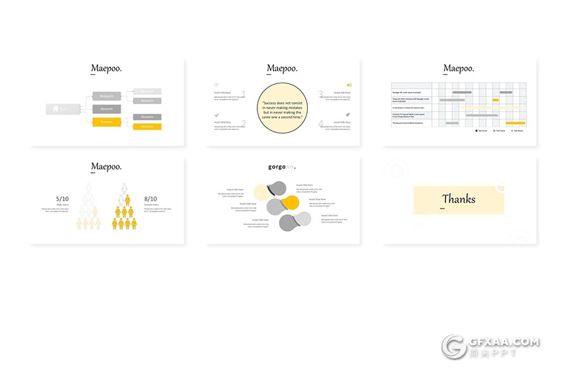 30页简约文艺风格Google slides模板 5种主题配色 - 顶尖PPT