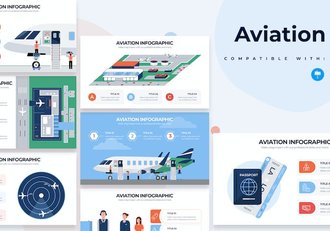 航空教育培训课程信息图形Keynote模板 - 顶尖PPT