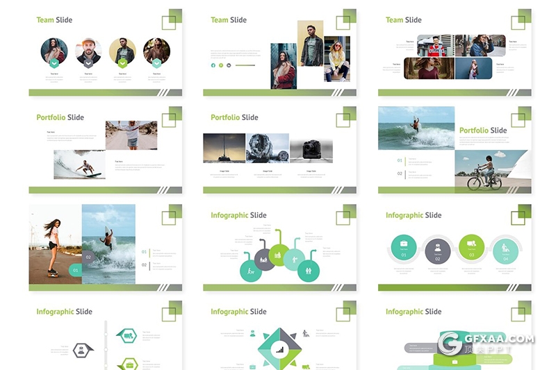 30页5种配色生态环境保护Google slides模板 - 顶尖PPT