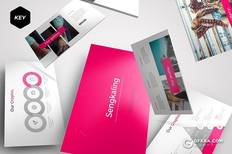 30页5种配色时尚流行风格keynote模板 - 顶尖PPT