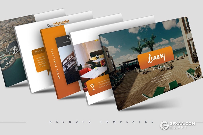 30页5种配色旅游景点介绍展示keynote模板 - 顶尖PPT
