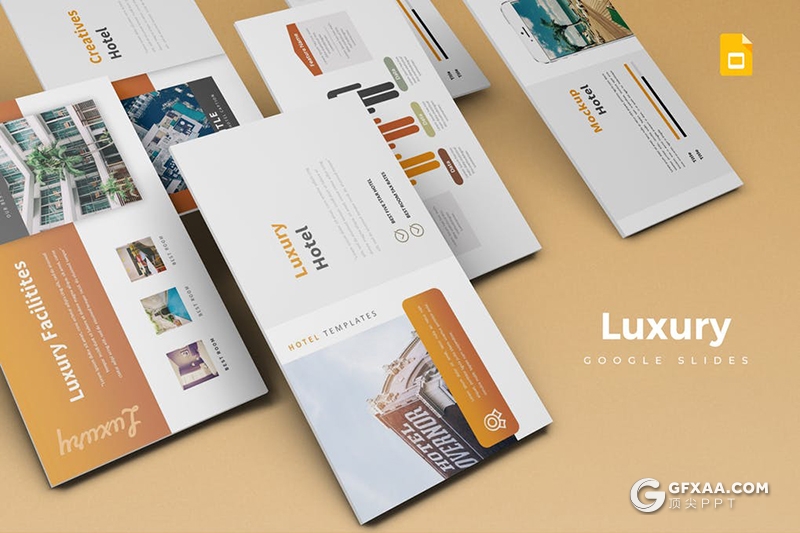 30页5种配色旅游景点介绍展示Google slides模板 - 顶尖PPT