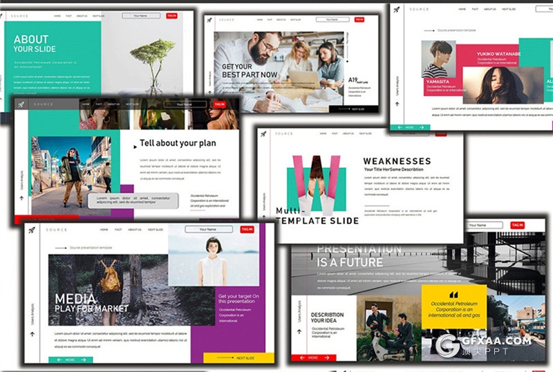 36页时尚流行杂志风格ppt模板 - 顶尖PPT