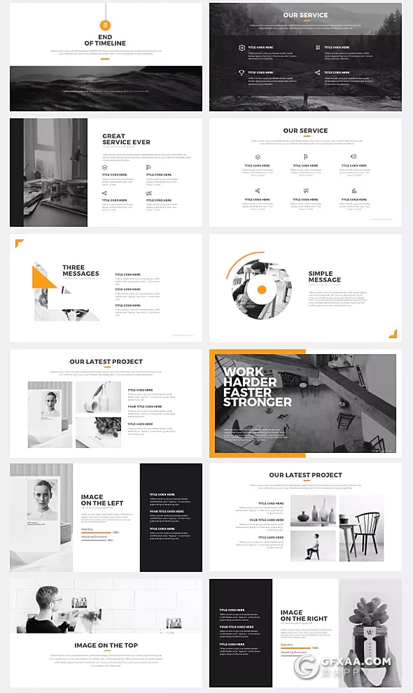 94页橙色欧美商务工作总结汇报ppt模板 - 顶尖PPT