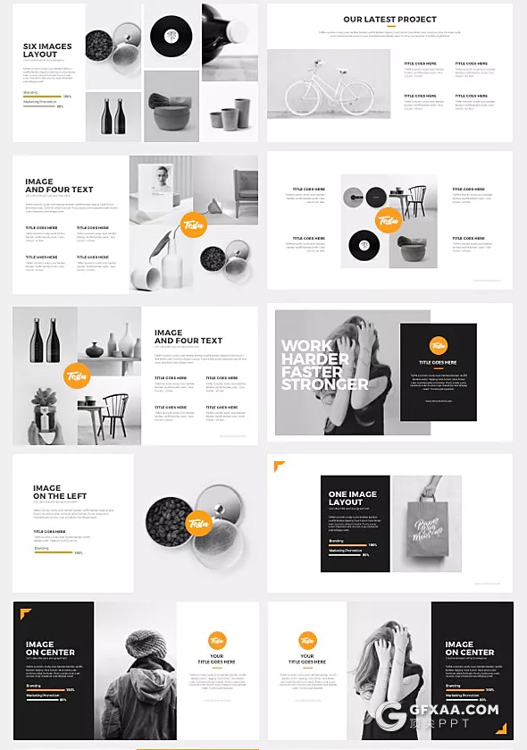 94页橙色欧美商务工作总结汇报ppt模板 - 顶尖PPT