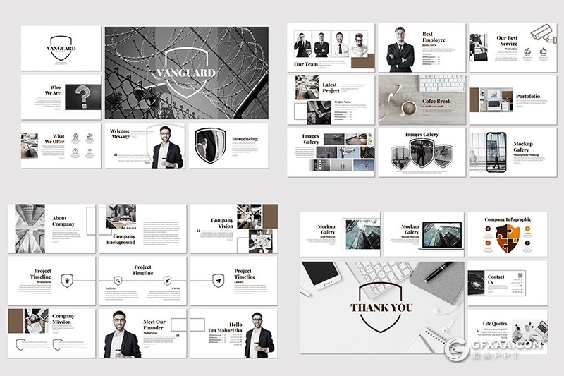 30页社会治安网络安全Google slides模板 - 顶尖PPT