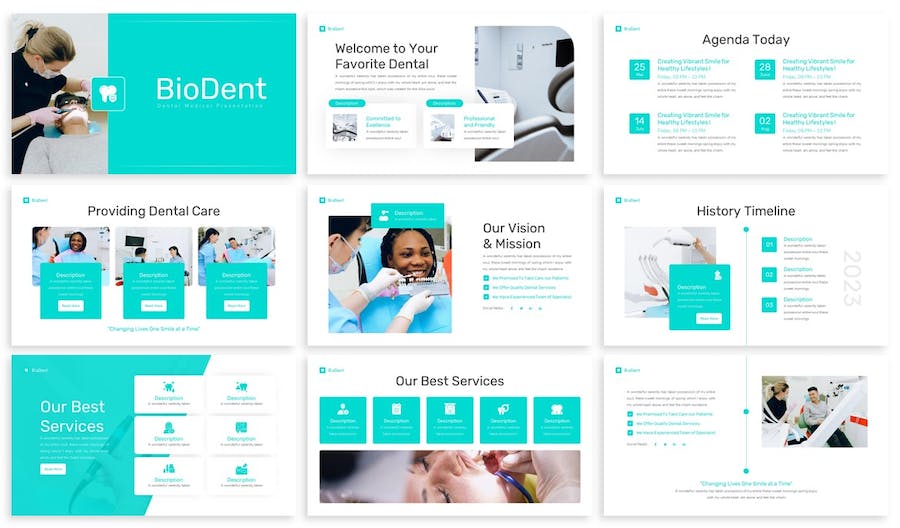生物医学医疗牙科护理keynote模板 - 顶尖PPT